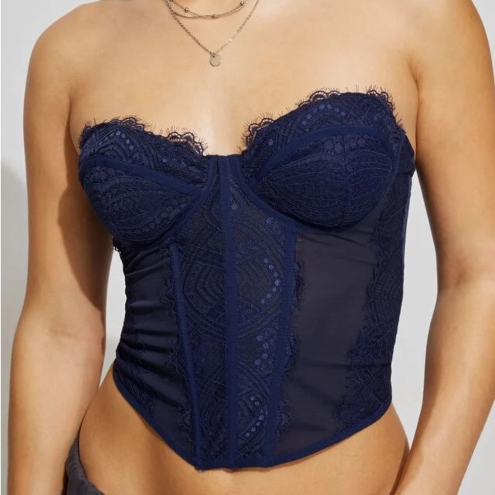 Chrishell Lace Mesh Bustier SM / NAVY BLUE